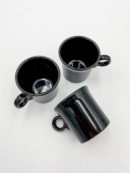 Black Fiesta USA Mugs with Iconic Circle Handles