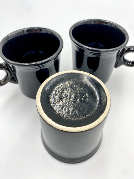 Black Fiesta USA Mugs with Iconic Circle Handles