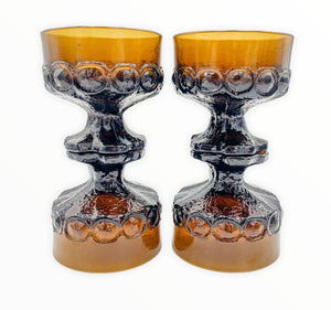 1970s Madeira Smoke Brown Franciscan Footed Sherbet Glasses