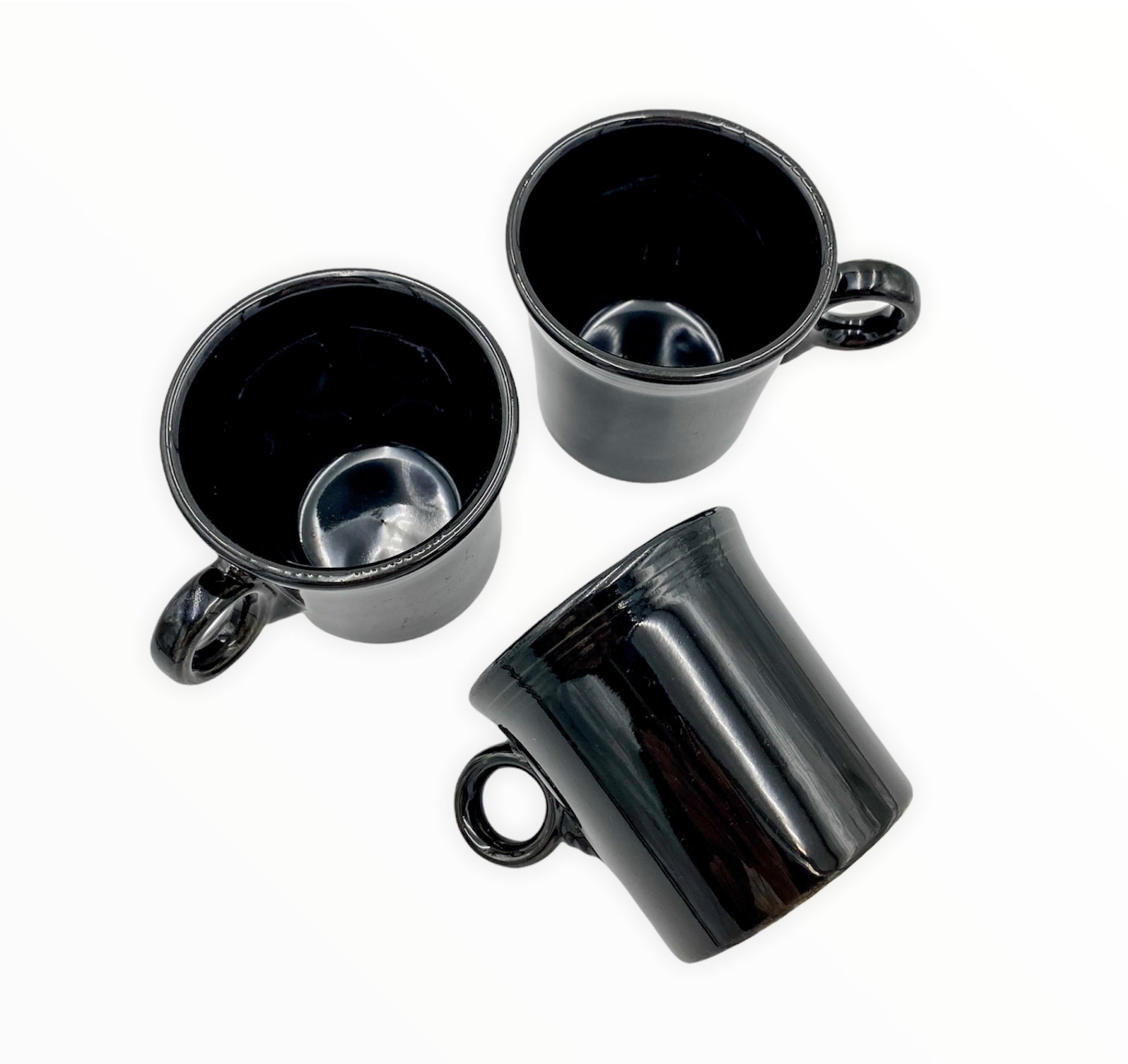 Black Fiesta USA Mugs with Iconic Circle Handles