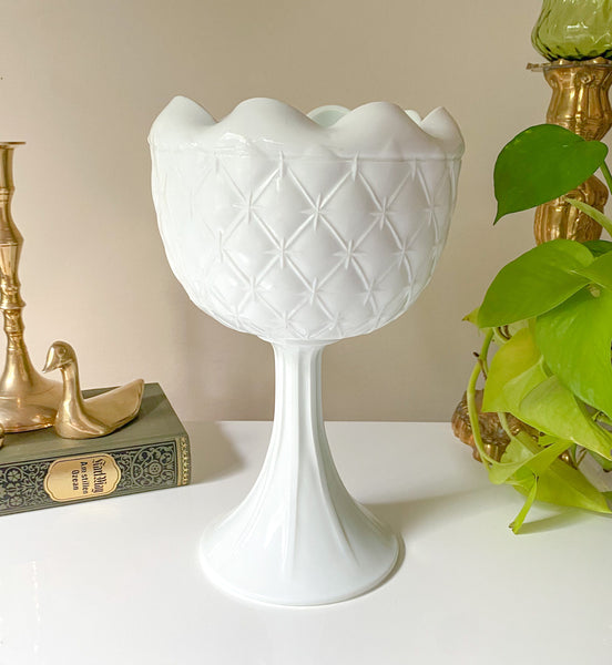 Vintage Milk Glass Pedestal Dish